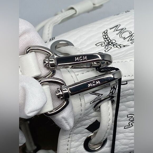 MCM Dessau Visetos Mini Drawstring Bucket Bag - Picture 10 of 13